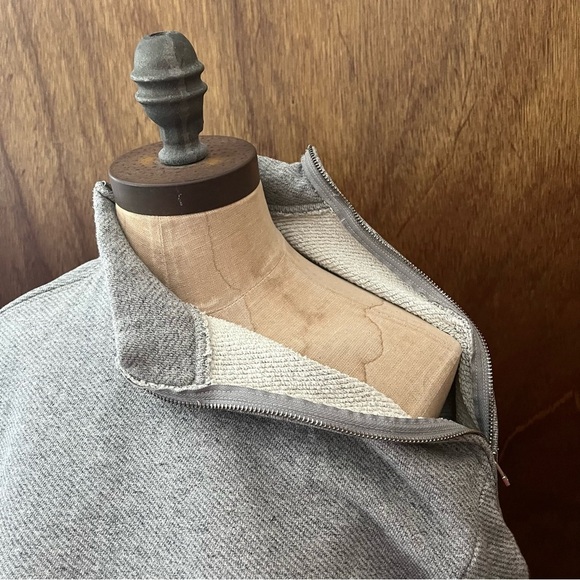 H&M sz 2 Studio Gray Loopback Fleece Sweatshirt Zipper Detail AW 2014 - Picture 2 of 12